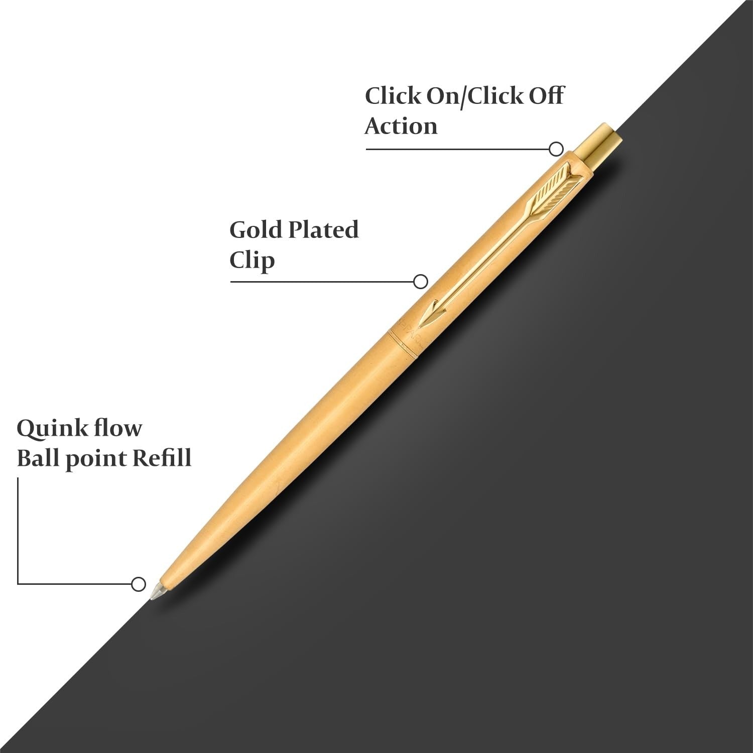 Parker Classic Gold Ballpoint Pen with Parker Grey A5 Notebook