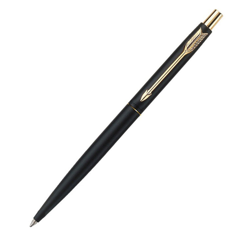 Parker Classic Matte Black with Gold Trim Ball Pen + Parker Notebook