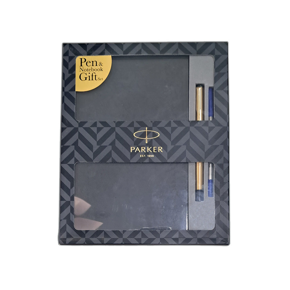 Parker Vector Gold Rollerball Pen with Parker A5 Notebook