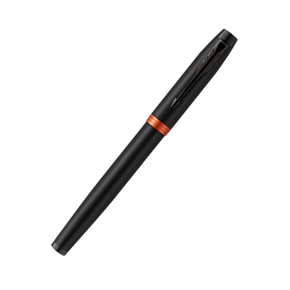 Parker IM Flame Orange Black Trim Fountain Pen - Medium Nib