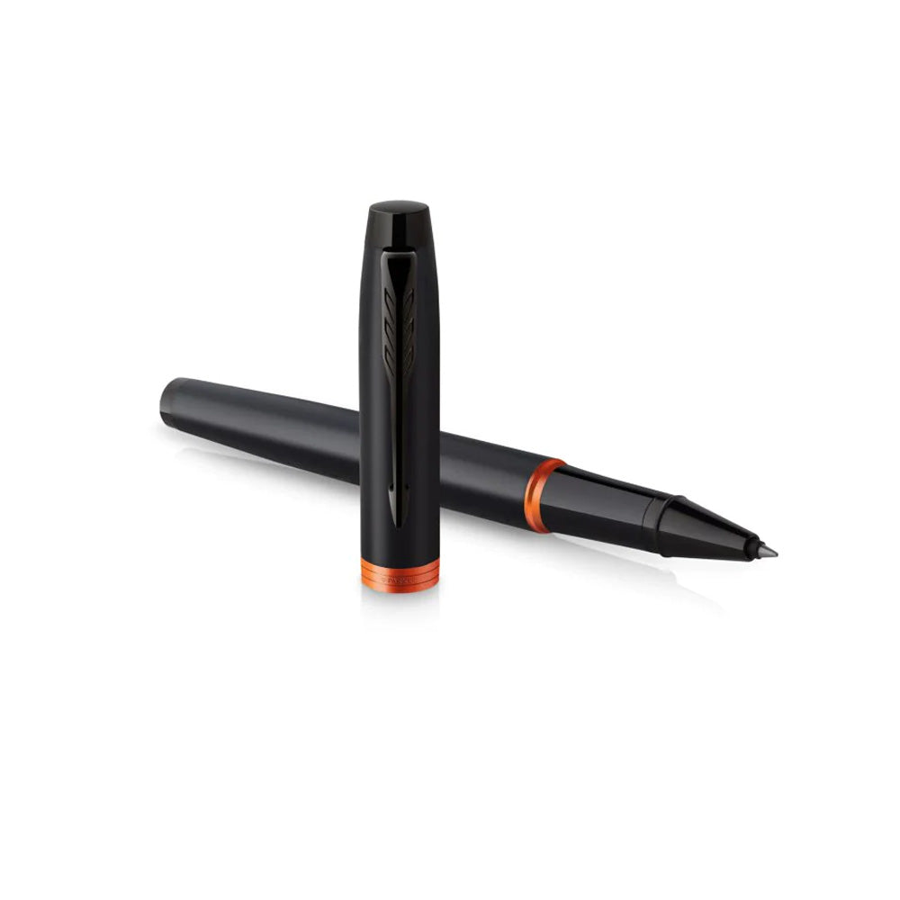 Parker IM Flame Orange Black Trim Rollerball Pen