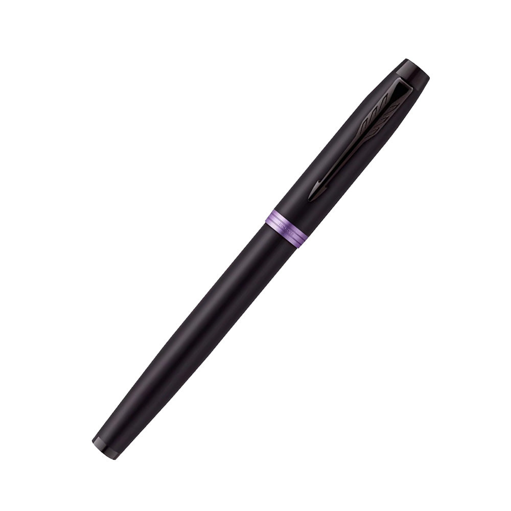Parker IM Amethyst Purple Black Metal Trim Fountain Pen - Medium Nib