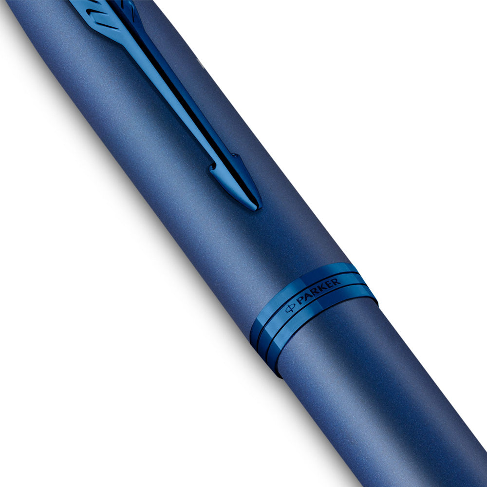 Parker IM Monochrome Blue Trim Rollerball Pen