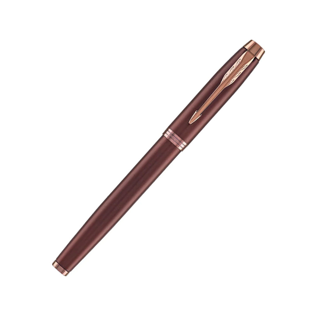 Parker IM Monochrome Burgundy Trim Fountain Pen - Fine Nib