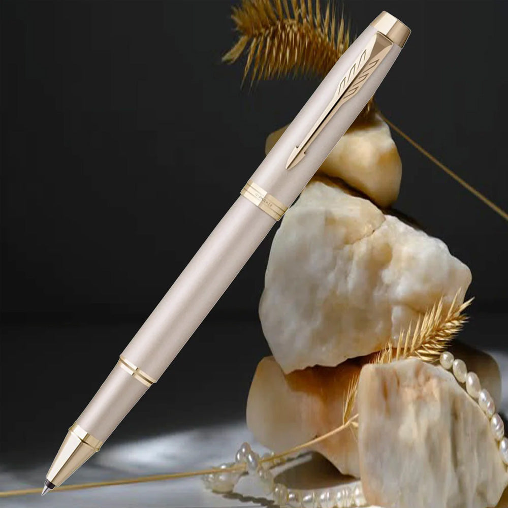 Parker IM Monochrome Champagne Trim Rollerball Pen