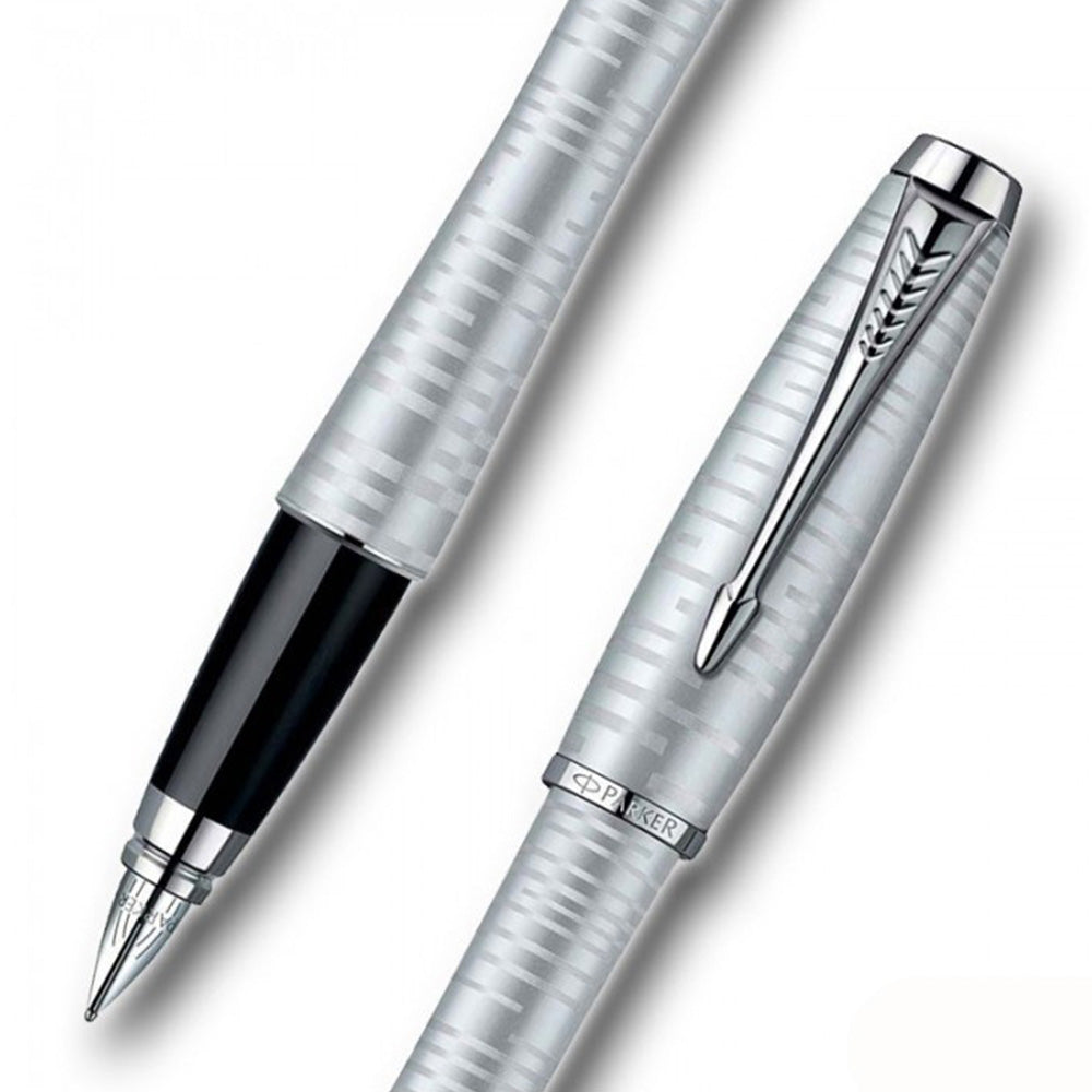 Parker Urban Premium Silver-Blue Pearl CT Fountain Pen - Fine Nib