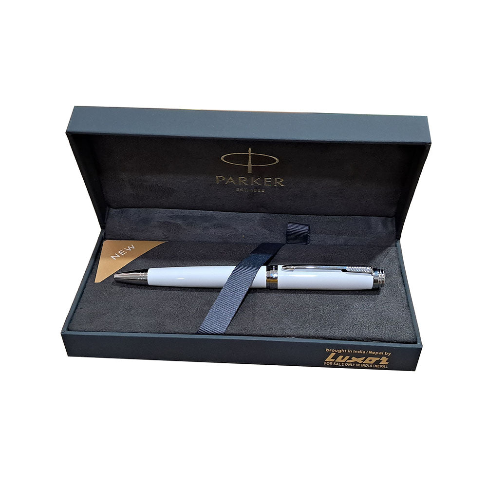 Parker Ambient White Chrome Trim Ballpoint Pen