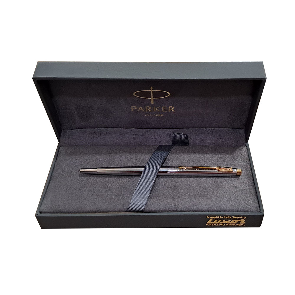 Parker Insignia Shiny Chrome With Gold Trim Ballpoint Pen