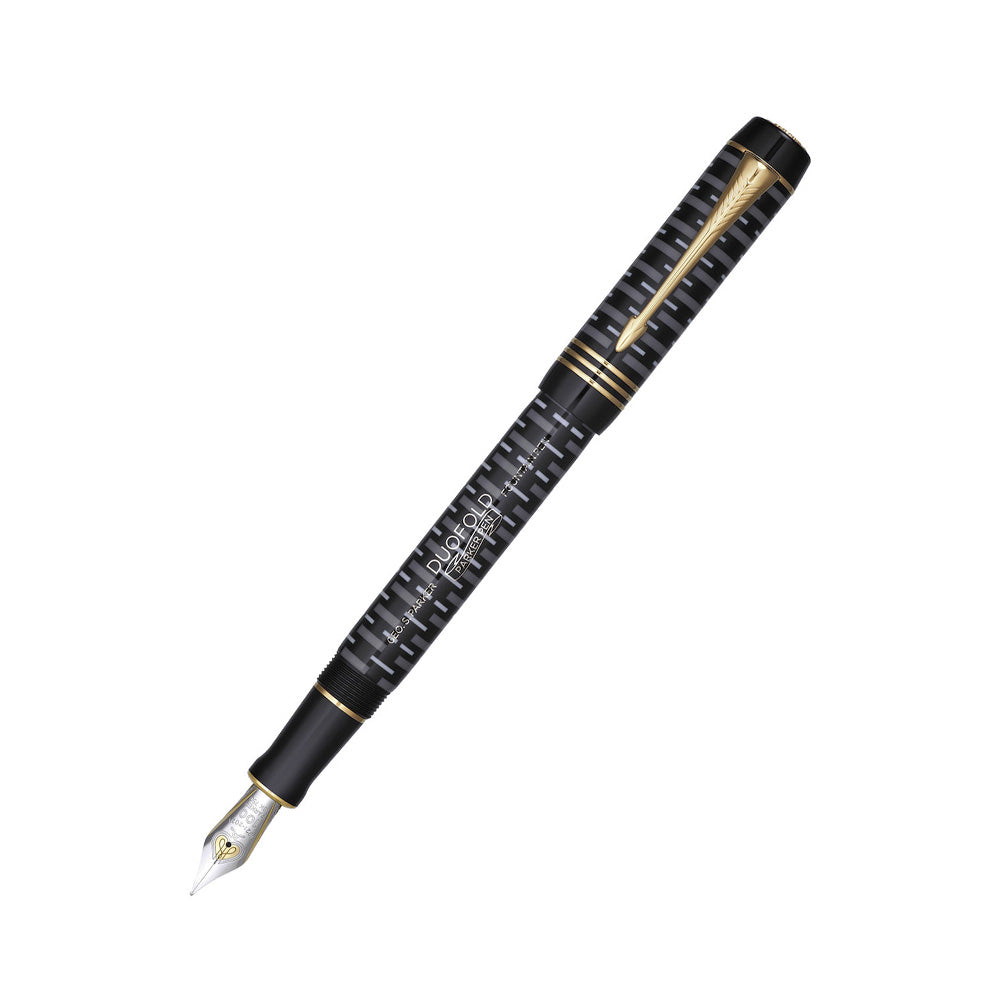 Parker Duofold Black with GT 100th Anniversary Centennial L.E. Fountain Pen - 18Kt Gold Fine Nib