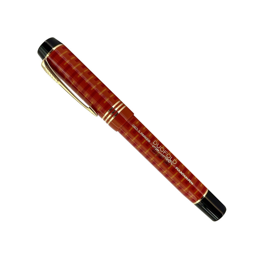 Parker Duofold Red with GT 100th Anniversary Centennial L.E. Fountain Pen - 18Kt Gold Medium Nib