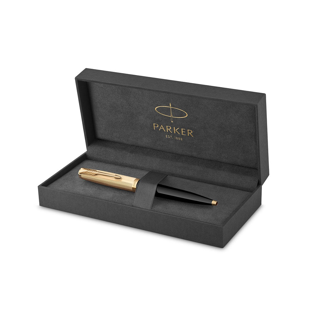Parker 51 Deluxe Black with Gold Trim Ballpoint Pen