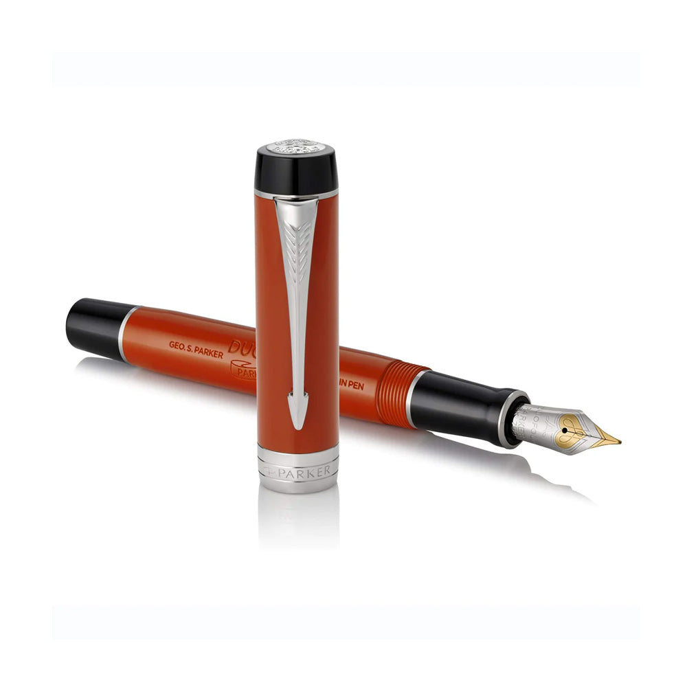 Parker Duofold Classic Big Red Vintage CT Fountain - 18Kt Gold Medium