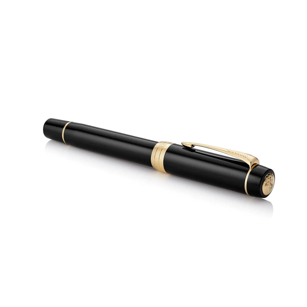 Parker Duofold Classic Black GT Fountain - 18Kt Gold Medium Nib