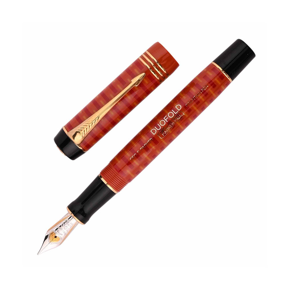 Parker Duofold 100th Big Red Resin Gold Trim Limited Edition Fountain Pen - 18Kt Gold Medium Nib