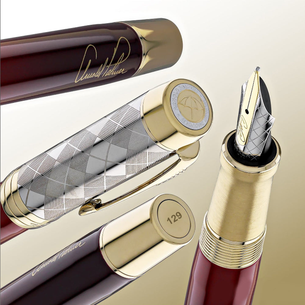 Parker Duofold Arnold Palmer Deep-Red Lacquer 23Kt Gold-Plated Trim Limited Edition Fountain Pen - 18Kt Gold Fine Nib