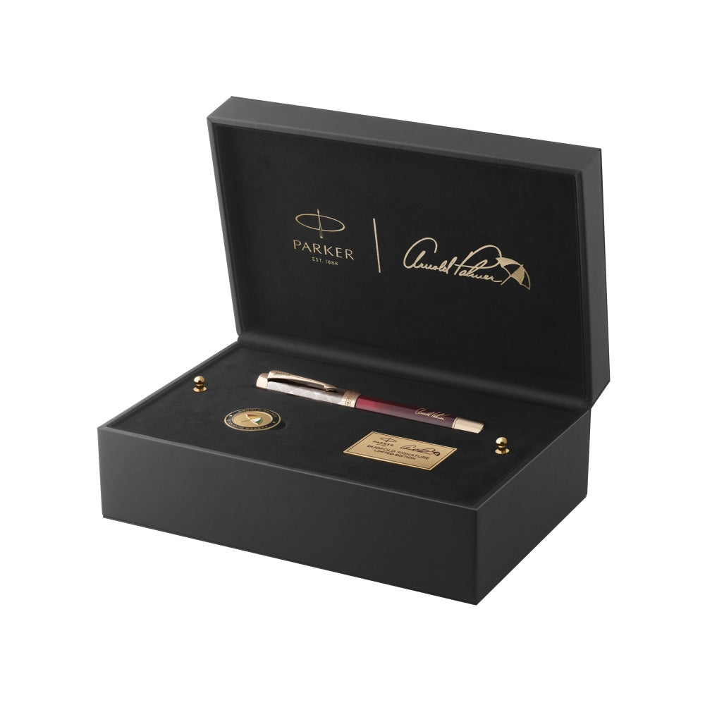 Parker Duofold Arnold Palmer Deep-Red Lacquer 23Kt Gold-Plated Trim Limited Edition Fountain Pen - 18Kt Gold Fine Nib