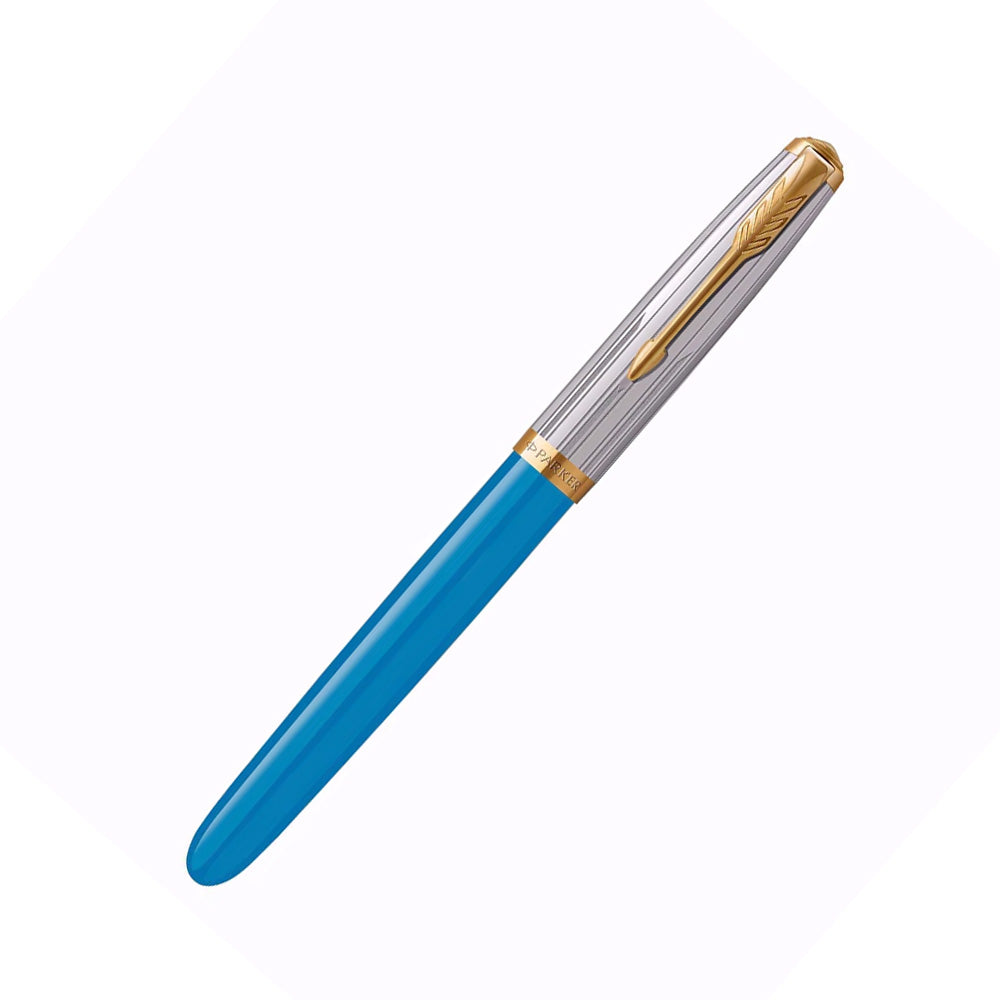 Parker 51 Turquoise GT Fountain Pen – Medium Nib