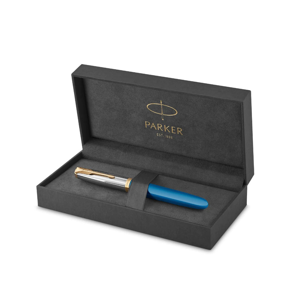Parker 51 Turquoise GT Fountain Pen – Medium Nib