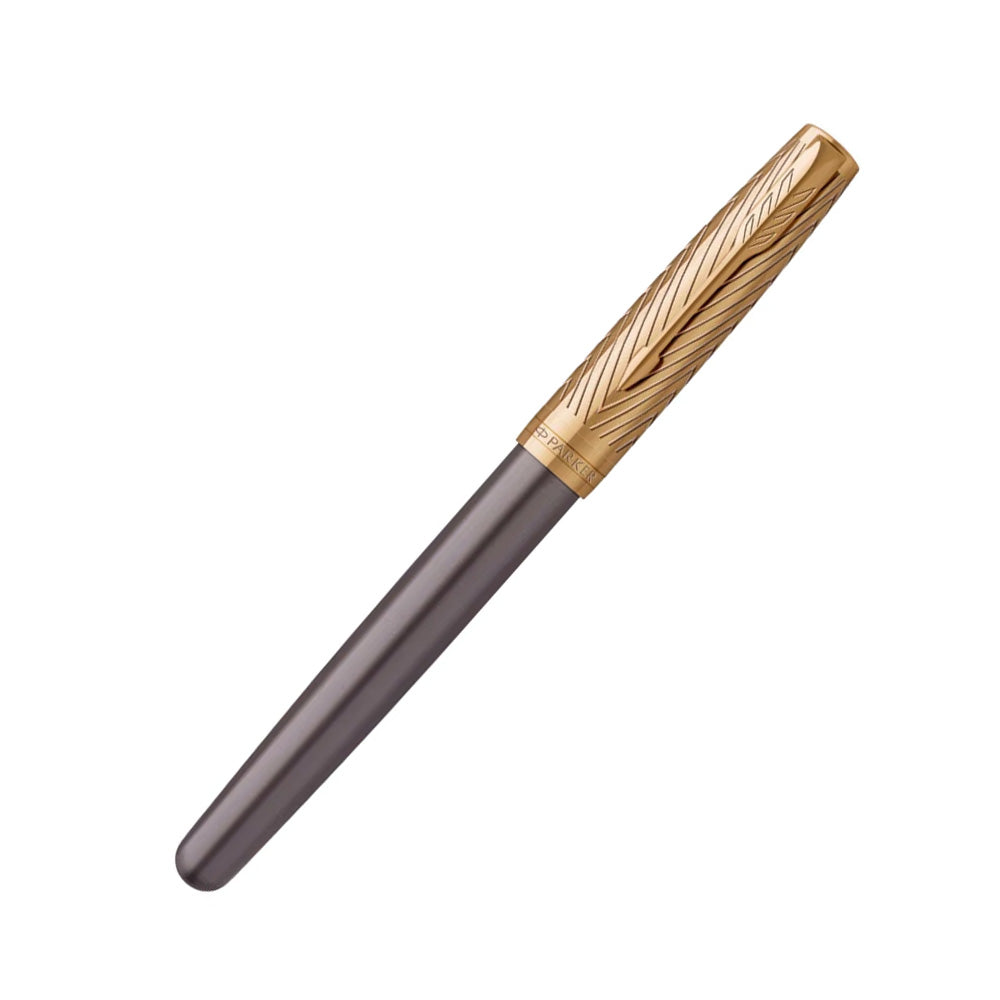Parker Sonnet Pioneers Collection Grey Lacquer GT Fountain Pen - 18Kt Gold Medium Nib