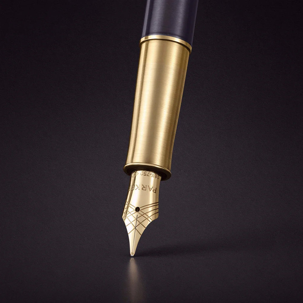 Parker Sonnet Pioneers Collection Grey Lacquer GT Fountain Pen - 18Kt Gold Medium Nib