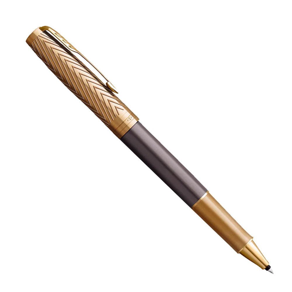 Parker Sonnet Pioneers Collection Grey Lacquer Gold Trim Rollerball Pen