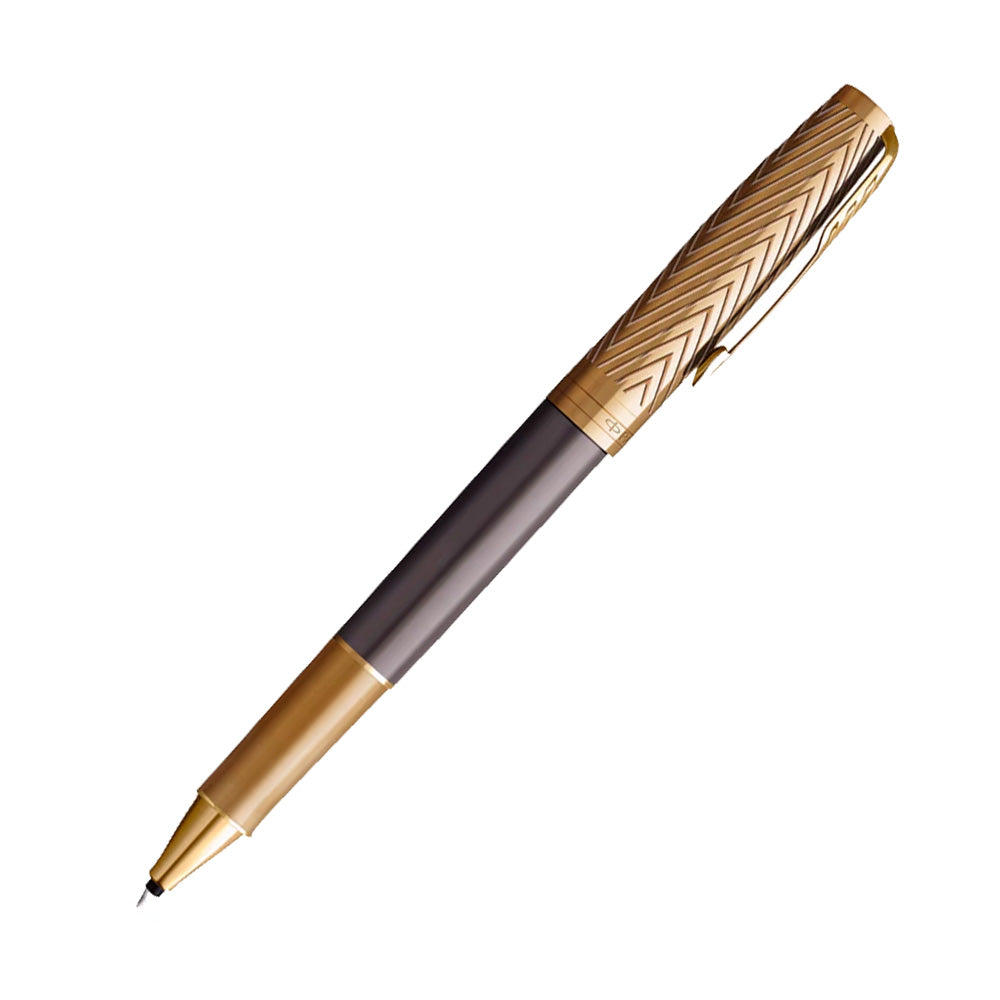 Parker Sonnet Pioneers Collection Grey Lacquer Gold Trim Rollerball Pen