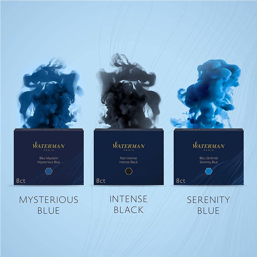 Waterman Fountain Pen Ink Cartridges 8N – Mysterious Blue