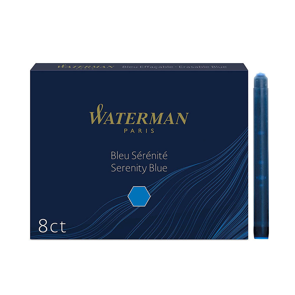 Waterman Fountain Pen Ink Cartridges 8N - Serenity Blue