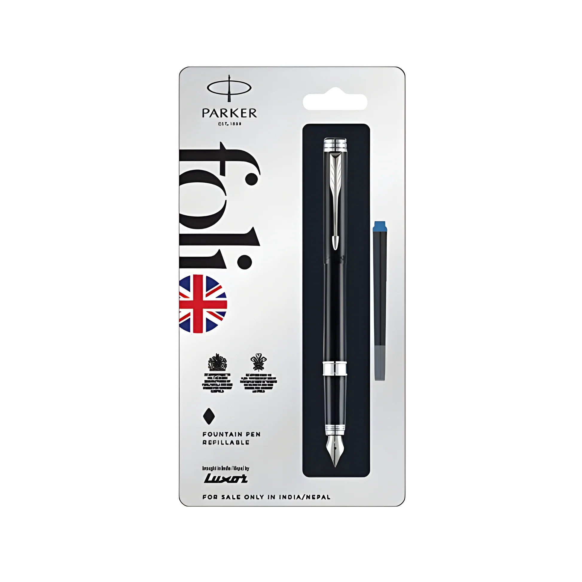 Parker Folio Standard Black CT Fountain Pen - Fine Nib