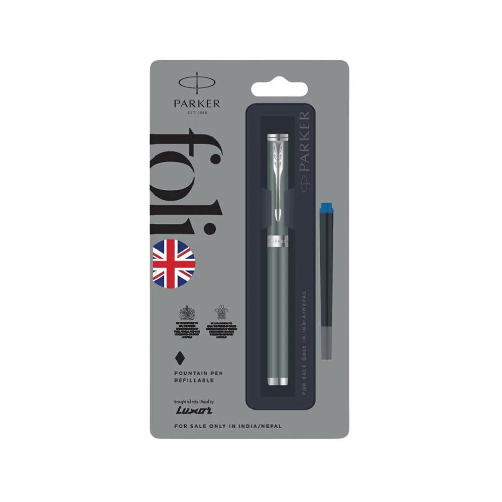 Parker Folio Standard Grey CT Fountain Pen - Fine Nib