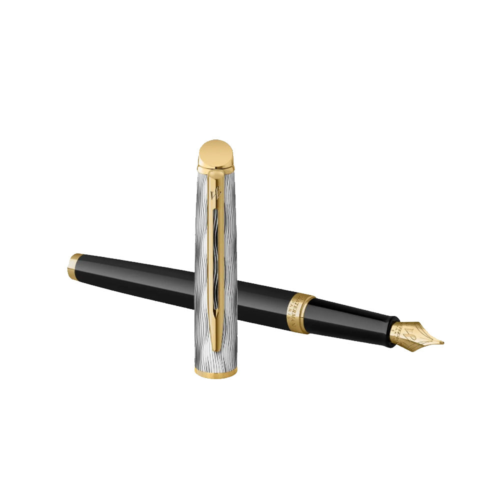 Waterman Hemisphere Reflections of Paris Special Edition Deluxe Black with Gold Trim Fountain Pen - Fine Nib