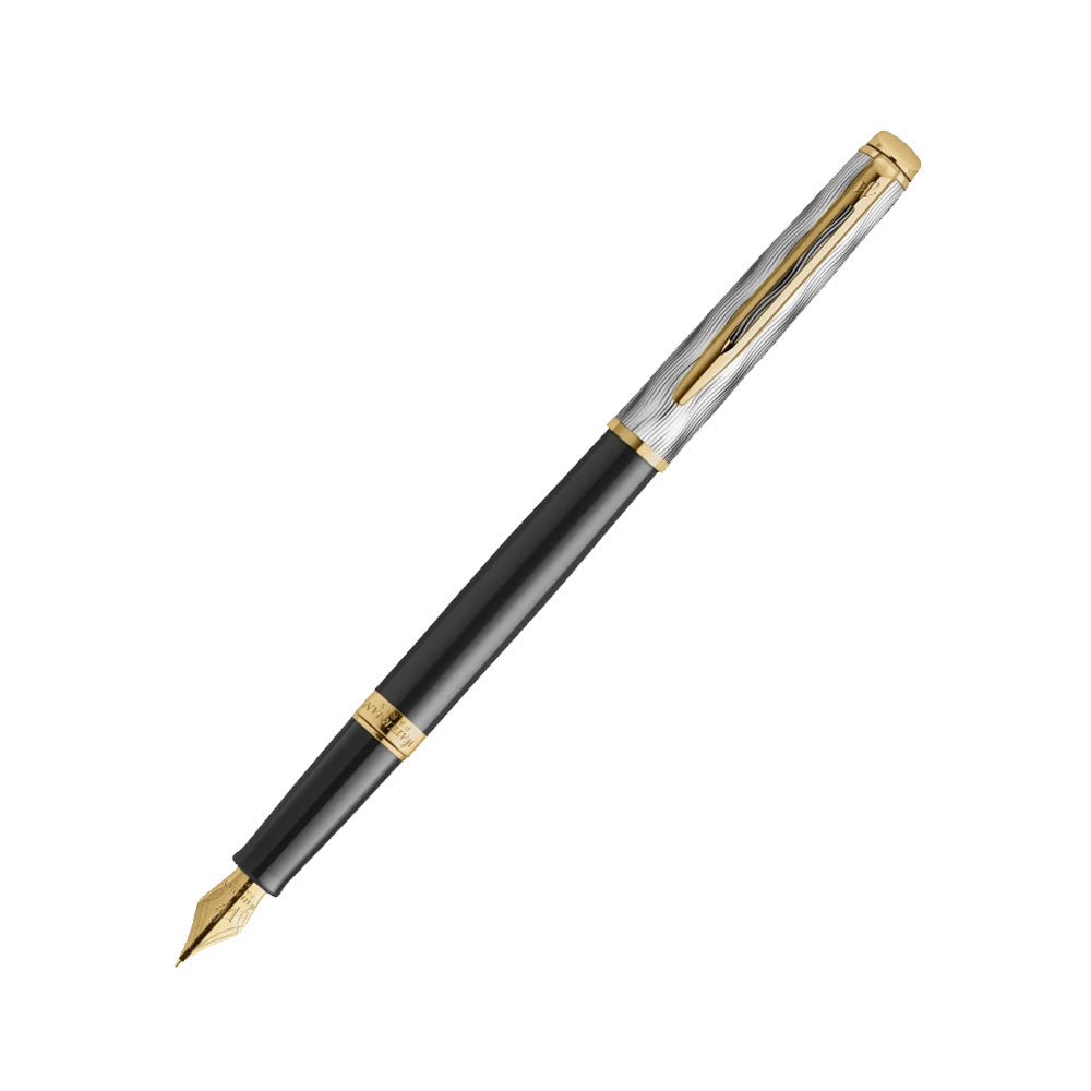 Waterman Hemisphere Reflections of Paris Special Edition Deluxe Black with Gold Trim Fountain Pen - Fine Nib
