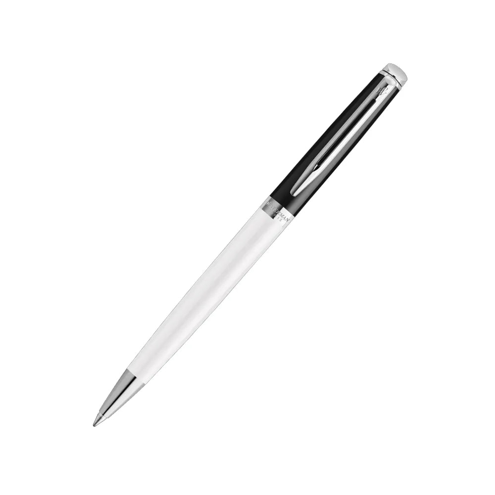 Waterman Hemisphere Colour Blocking Black & White Chrome Trim Ballpoint Pen