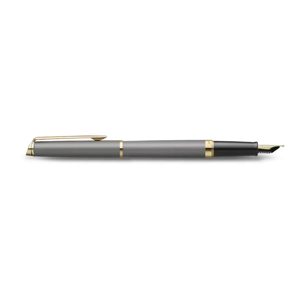 Waterman Hemisphere Metallic Grey Lacquer with Gold Trim Fountain Pen - Fine Nib