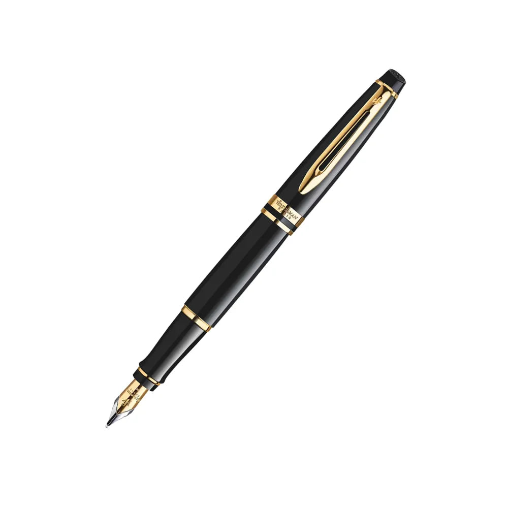 Waterman Expert Black Resin GT Fountain Pen – Stainless Steel Gold-Plated Nib
