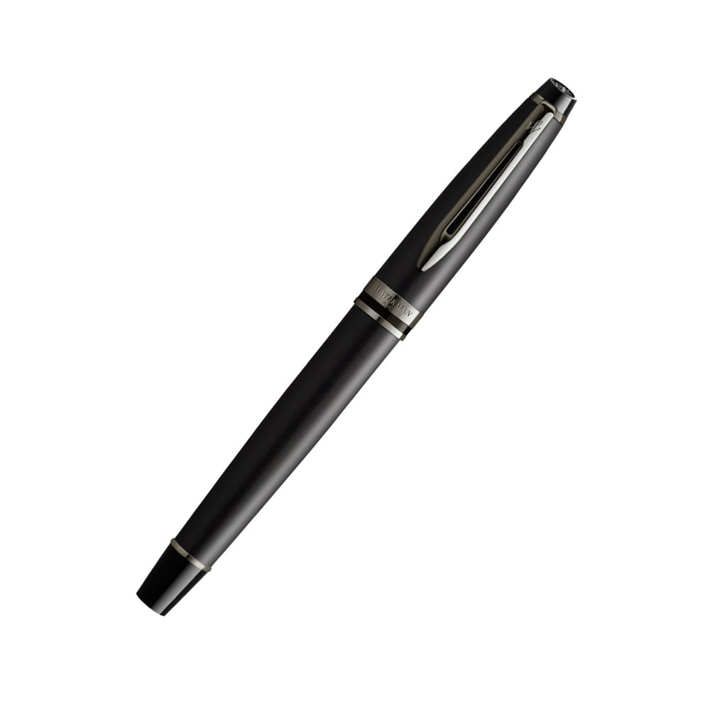 Waterman Expert Metallic Black with Ruthenium Trim Fountain Pen – Medium Nib