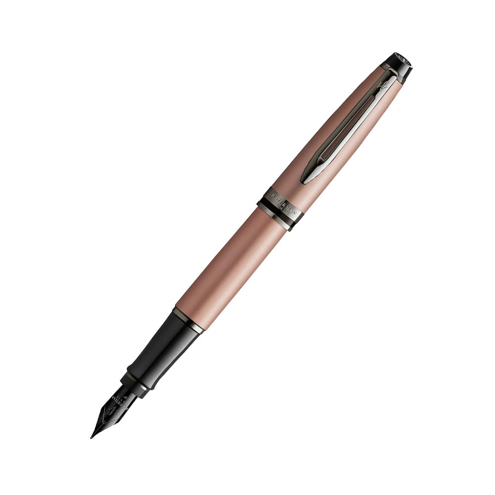 Waterman Expert Metallic Rose Gold Lacquer with Ruthenium Trim Fountain Pen – Fine Nib