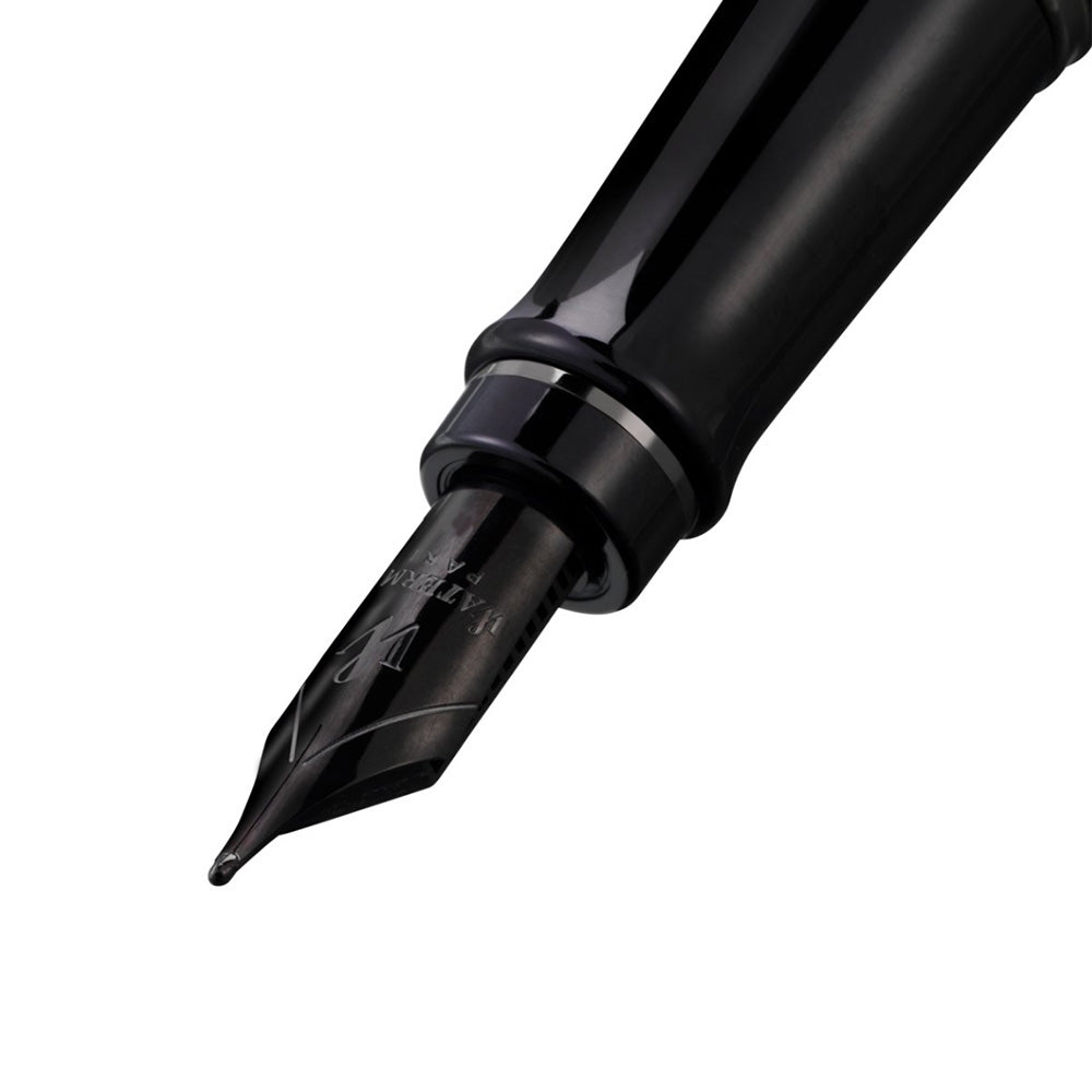 Waterman Expert Metallic Black with Ruthenium Trim Fountain Pen – Fine Nib