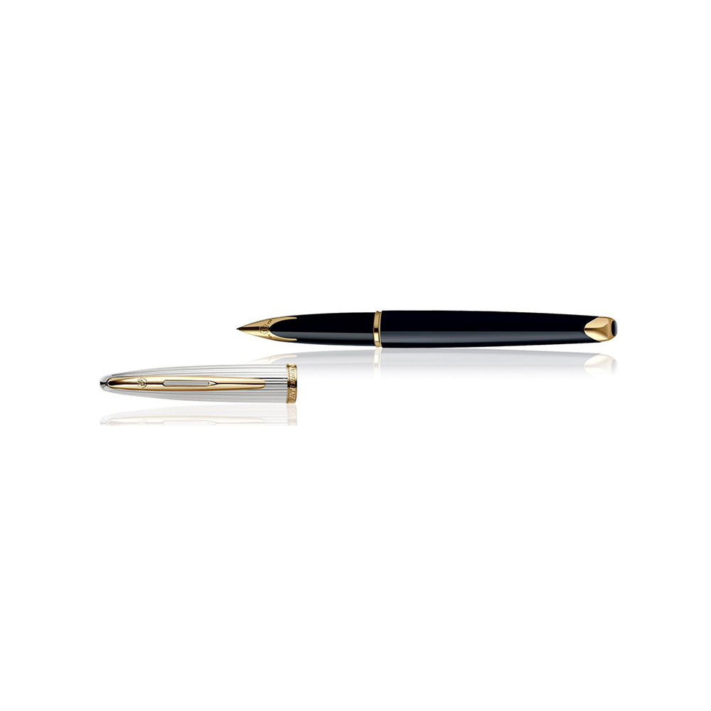 Waterman Carene Deluxe Black GT Fountain Pen – 18Kt Gold Medium Nib