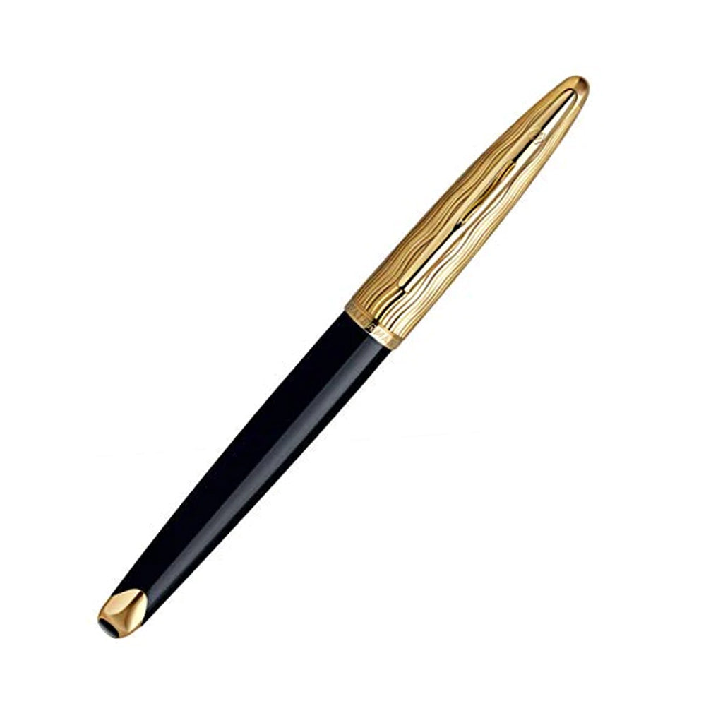 Waterman Carene Essential Black & Gold with Gold Trim Rollerball Pen