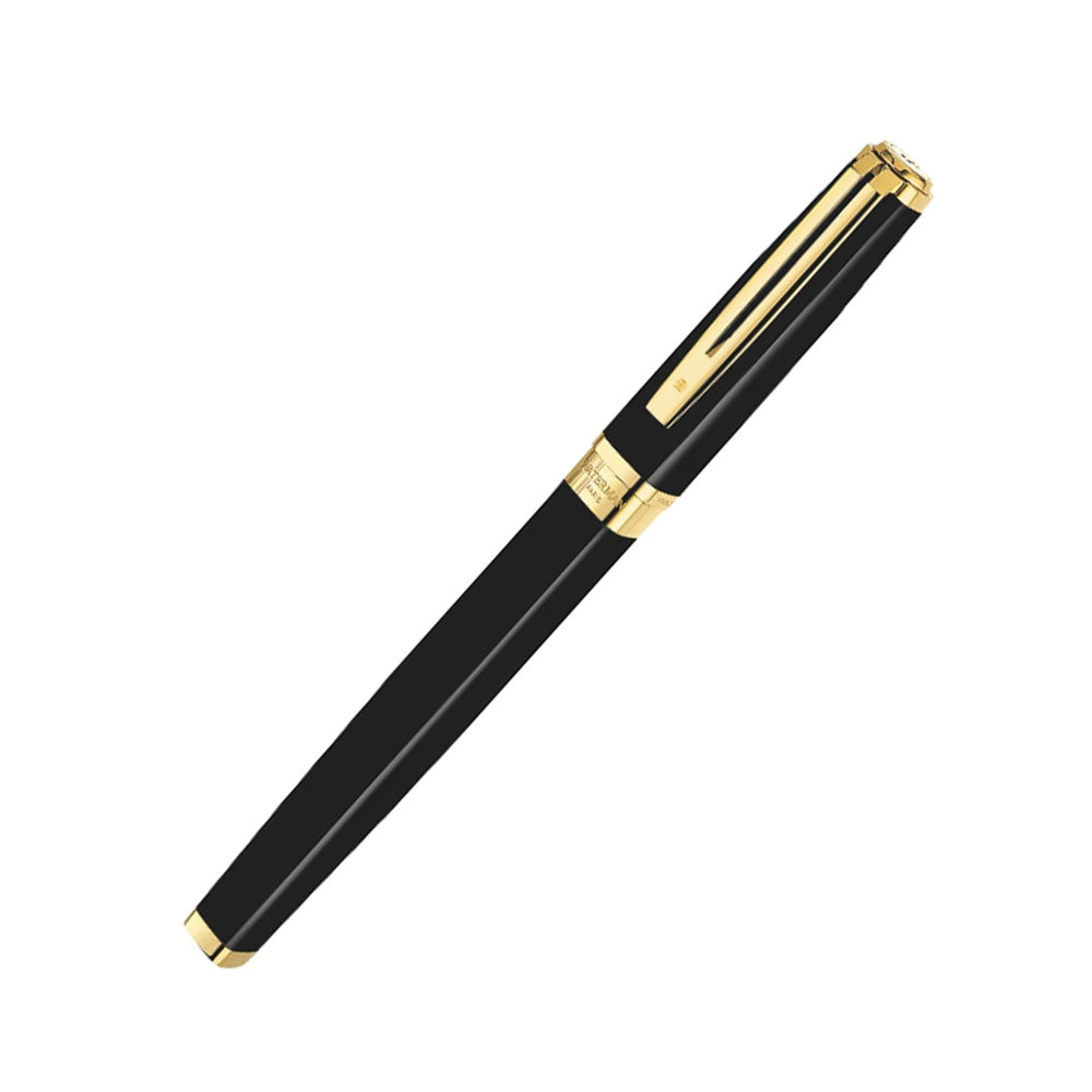 Waterman Exception Slim Black GT Fountain Pen - 18Kt Gold Fine Nib