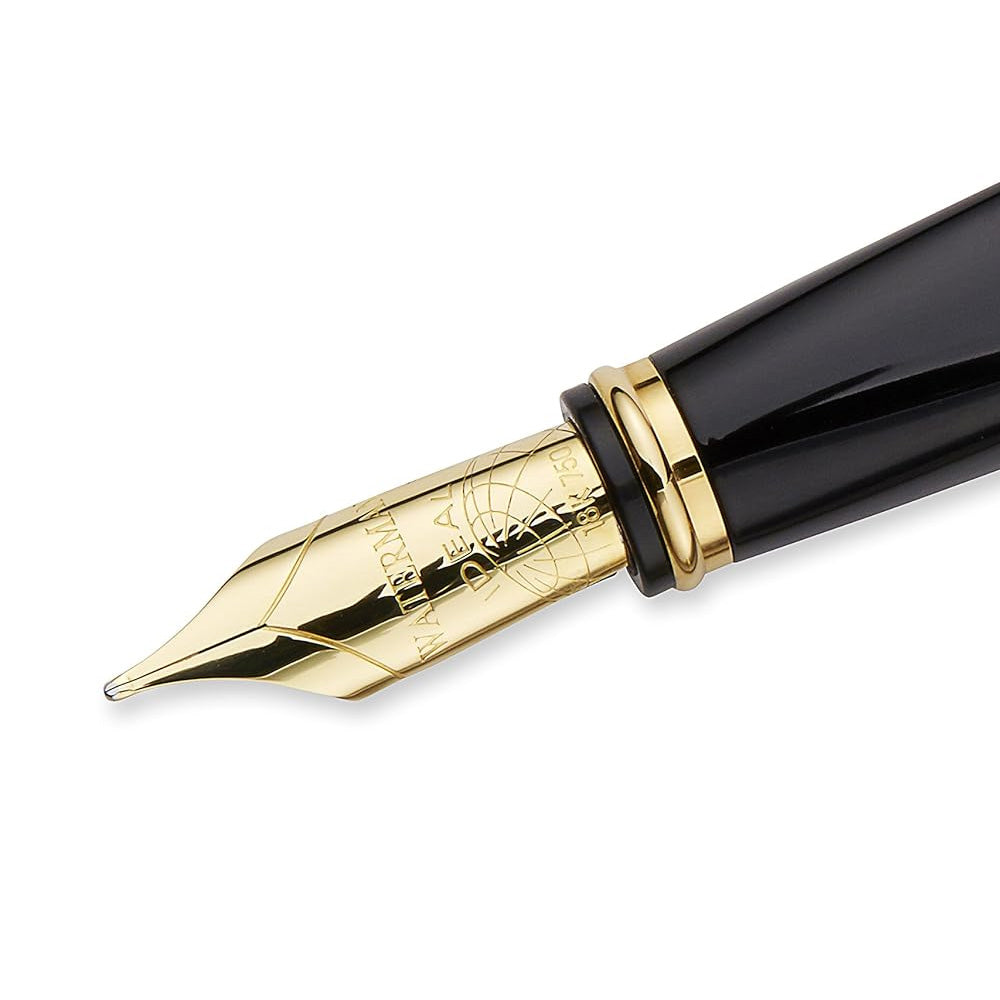 Waterman Exception Slim Black Lacquer GT Fountain Pen - 18Kt Gold Nib