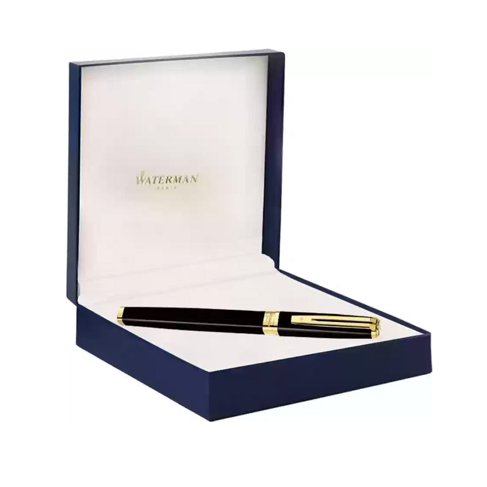 Waterman Exception Slim Black GT Fountain Pen - 18Kt Gold Fine Nib