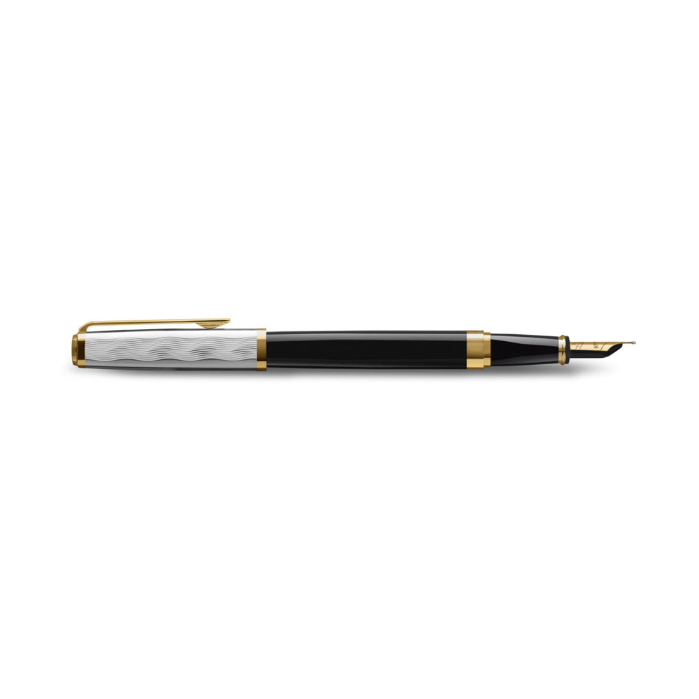 Waterman Exception Reflections of Paris Special Edition Deluxe Black Lacquer GT Fountain Pen - 18Kt Gold Fine Nib