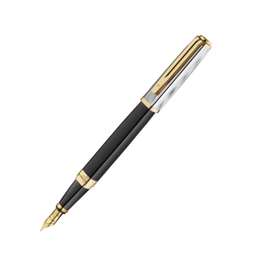 Waterman Exception Reflections of Paris Special Edition Deluxe Black Lacquer GT Fountain Pen - 18Kt Gold Medium Nib