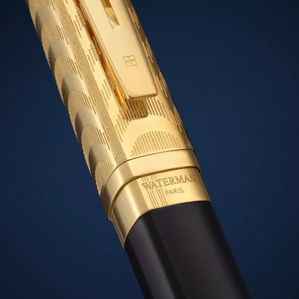 Waterman Exception Opera Special Edition Deluxe Black Lacquer with Gold-Plated Cap & Trim Fountain Pen - 18Kt Gold Nib