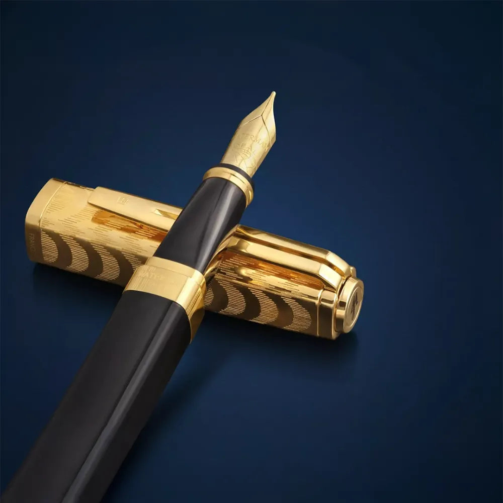 Waterman Exception Opera Special Edition Deluxe Black Lacquer with Gold-Plated Cap & Trim Fountain Pen - 18Kt Gold Nib