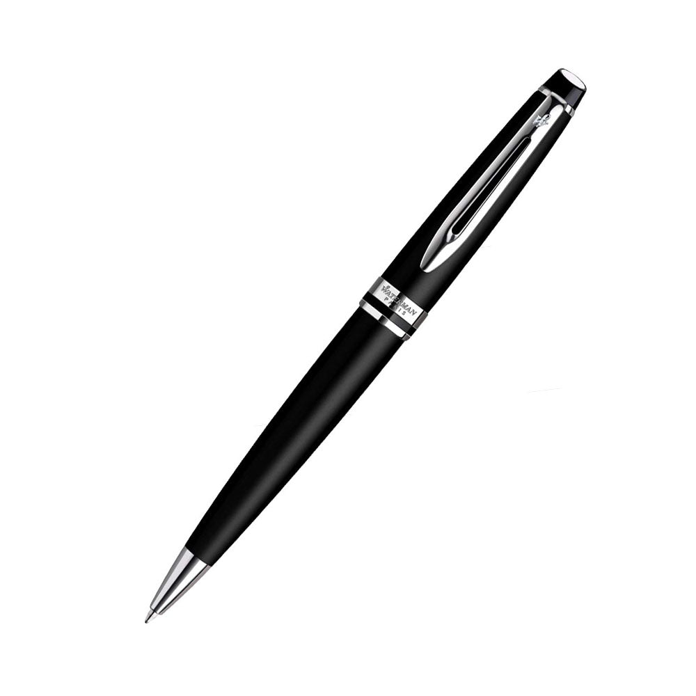 Waterman Expert Matte Black Chrome Trim Ball Pen with Passport Holder