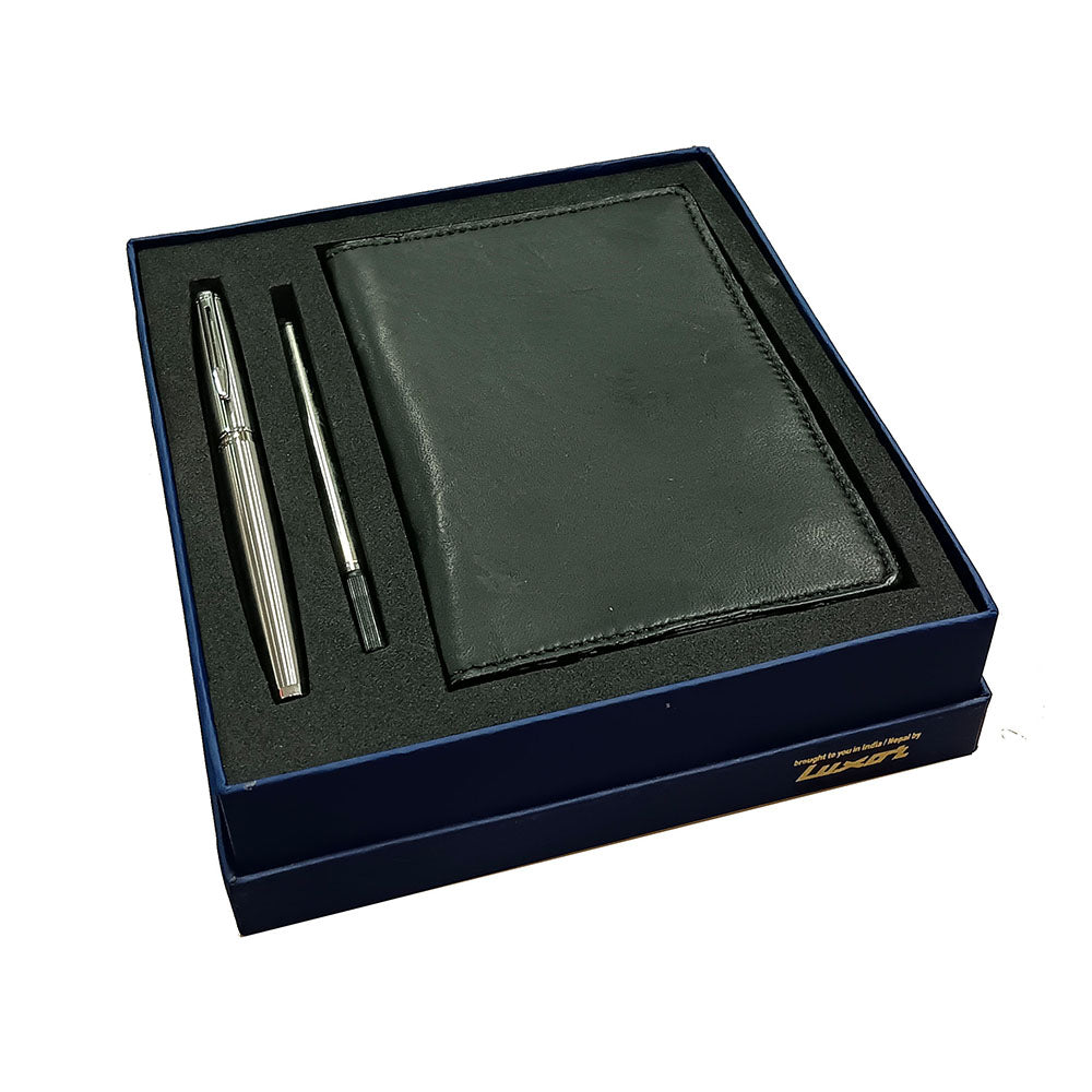 Waterman Hemisphere Stainless Steel CT Rollerball Pen with Free Passport Holder