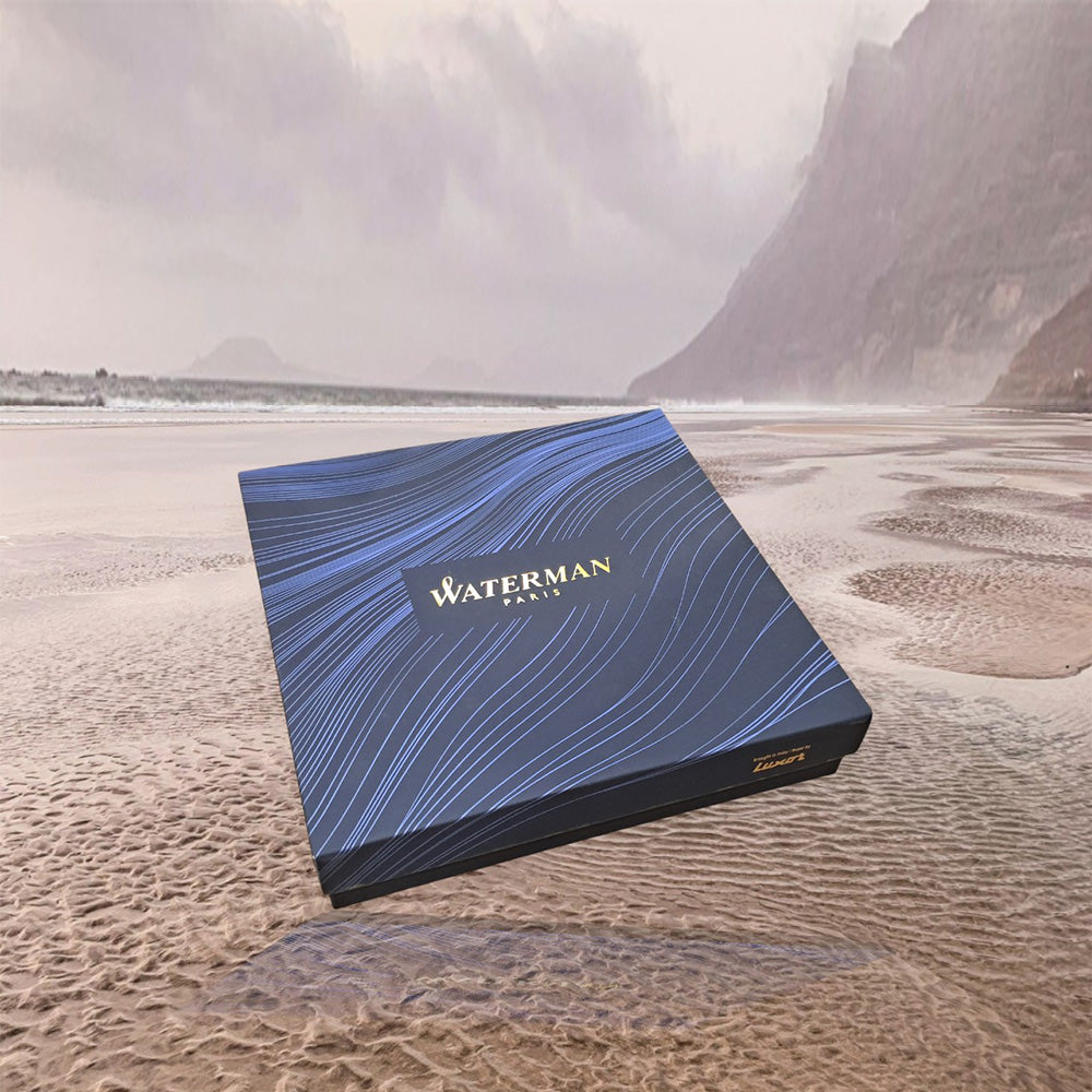 Waterman Allure Deluxe Blue CT Fountain Pen - Fine Nib With A5 Notebook